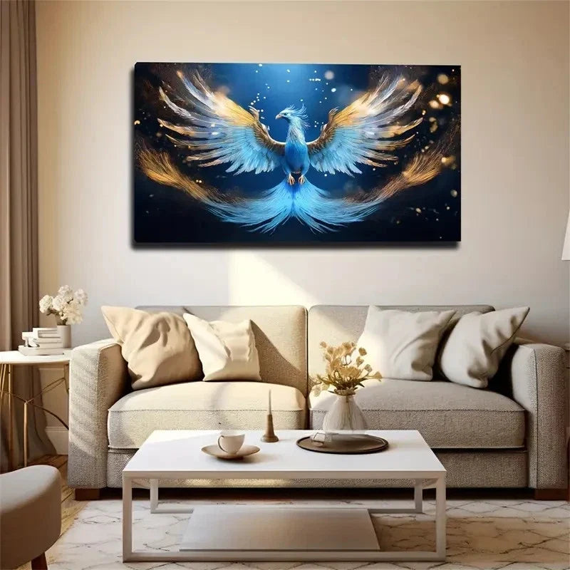 Vibrant Phoenix Conference Wall Art Canvas Office Home Room Framed 120x60cm