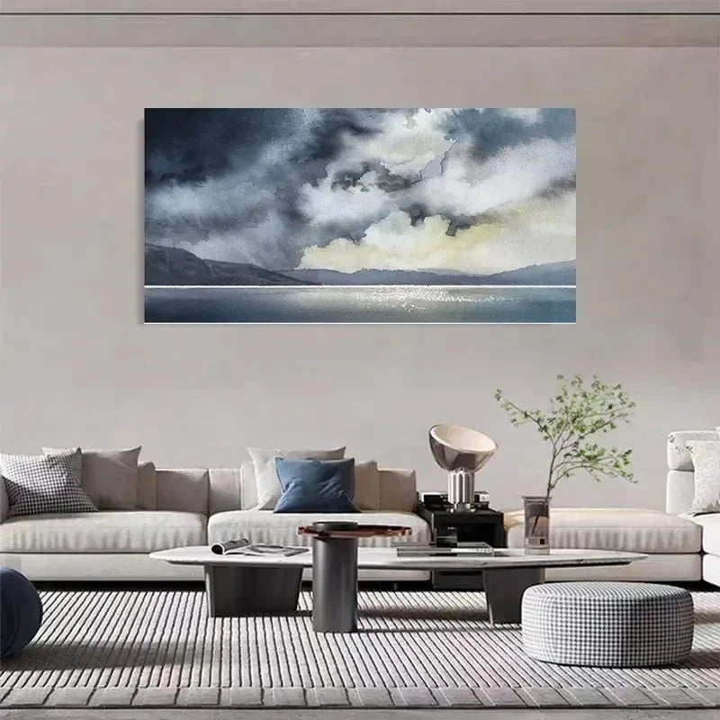 Landscape Decor Coastline Wall Art Canvas Office Home Room Framed 120x60cm