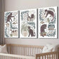 3pcs Cat Posters with Coffee & Indoor Scenes Wall Art Set Canvas Framed 40x60cm - High Quality Print 100% Australian Made Wall Canvas Ready to Hang