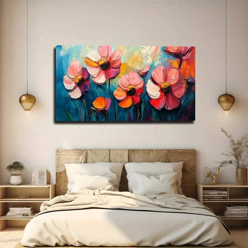 Abstract Watercolor Modern Deco Wall Art Canvas Office Home Room Framed 80x45cm