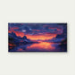 Red Leaf Path at Sunset Modern Wall Art Canvas Office Home Room Framed 80x45cm