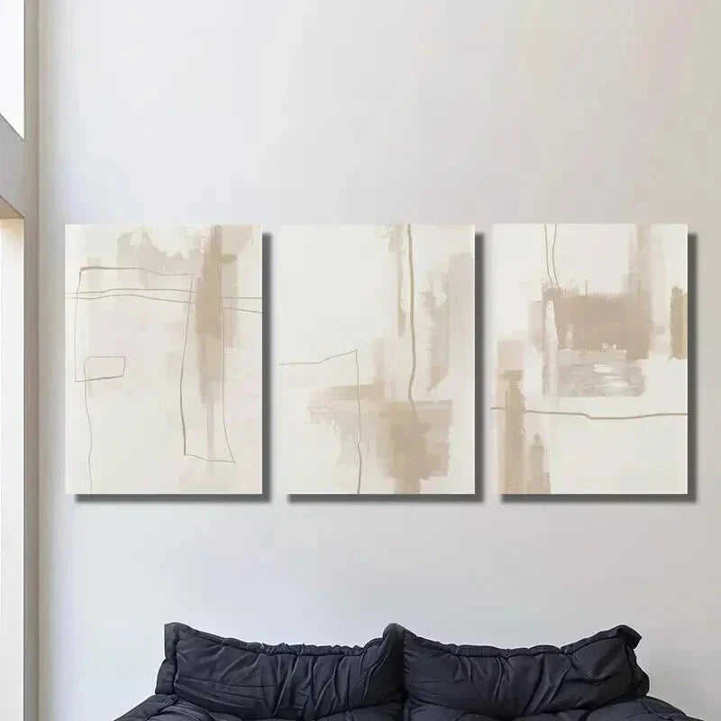 3pcs Abstract Geometric Golden Line Outline Wall Art Set Canvas Framed 40x60cm - High Quality Print 100% Australian Made Wall Canvas Ready to Hang