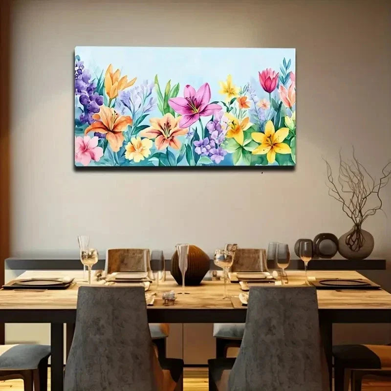 Various Flower Shapes Suitable Wall Art Canvas Office Home Room Framed 80x45cm
