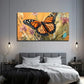 Brown Butterfly Suitable Wall Art Canvas Office Home Room Framed 80x45cm