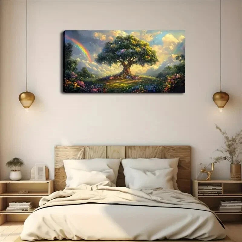 The Area Around The Tree Meadow Wall Art Canvas Office Home Room Framed 120x60cm