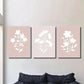 3pcs Blush Pink Abstract Minimalist Flowers Wall Art Set Canvas Framed 40x60cm - High Quality Print 100% Australian Made Wall Canvas Ready to Hang
