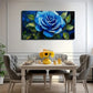 Vibrant Bloom Blue Rose Wall Art Canvas Office Home Room Framed 80x45cm