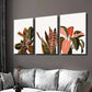 3pcs Tropical Natural Pink & Green Leaves Wall Art Set Canvas Framed 40x60cm - High Quality Print 100% Australian Made Wall Canvas Ready to Hang