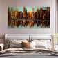 Retro Skyscraper Cityscape Wall Art Canvas Office Home Room Framed 120x60cm