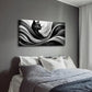 Elegant Cat With Flowing Fur Wall Art Canvas Office Home Room Framed 120x60cm