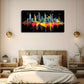 Vibrant Cityscape Splatter Wall Art Canvas Office Home Room Framed 120x60cm