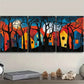 3pcs Mounted Psychedelic House Design Metal Print Ready to Hang Art