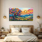 Colorful Flowers Floor Plan Wall Art Canvas Office Home Room Framed 80x45cm