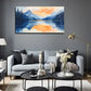 Lake Scenery Painting Style Wall Art Canvas Office Home Room Framed 80x45cm