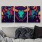 3pcs Art Deco Skulls and Bison Metal Print Ready to Hang Art