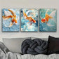 3pcs Set Golden Koi Fish Colorful Orange Perfect Wall Wall Art Set Canvas Framed 40x60cm - High Quality Print 100% Australian Made Wall Canvas Ready to Hang