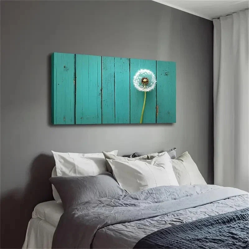 Dandelion In Front Green Board Wall Art Canvas Office Home Room Framed 120x60cm