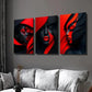 3pcs Geometric Black and Red Abstract Women Wall Art Set Canvas Framed 40x60cm - High Quality Print 100% Australian Made Wall Canvas Ready to Hang