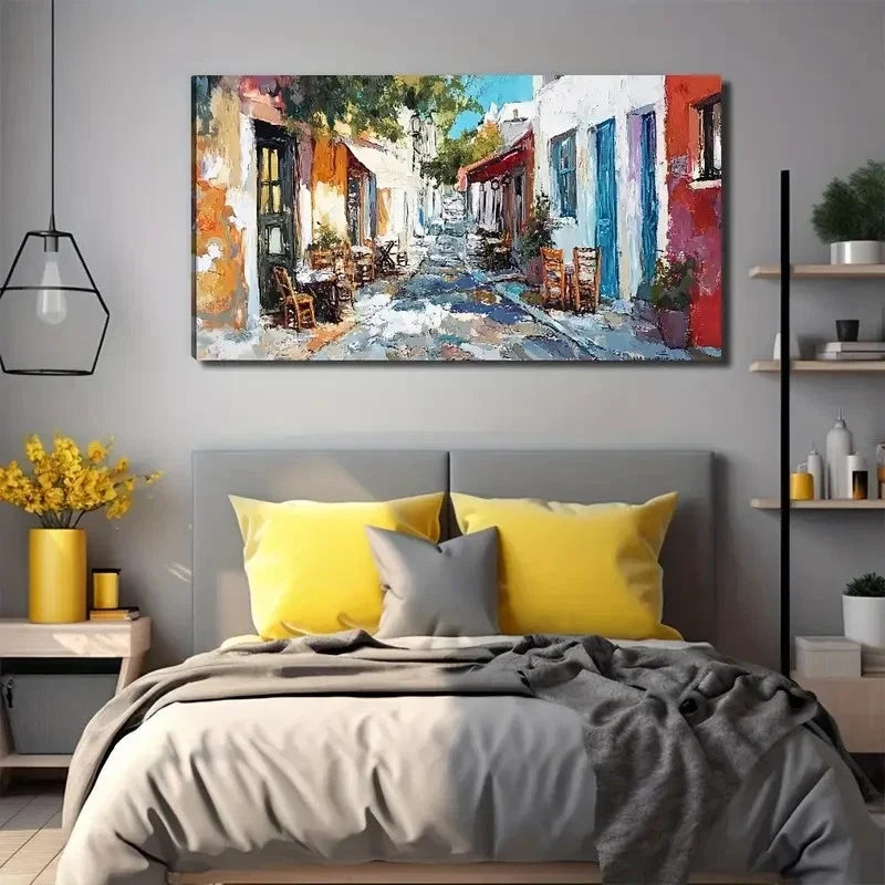Everyday Street Suitable Wall Art Canvas Office Home Room Framed 120x60cm