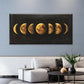 Celestial Lunar Cycle Chart Wall Art Canvas Office Home Room Framed 80x45cm