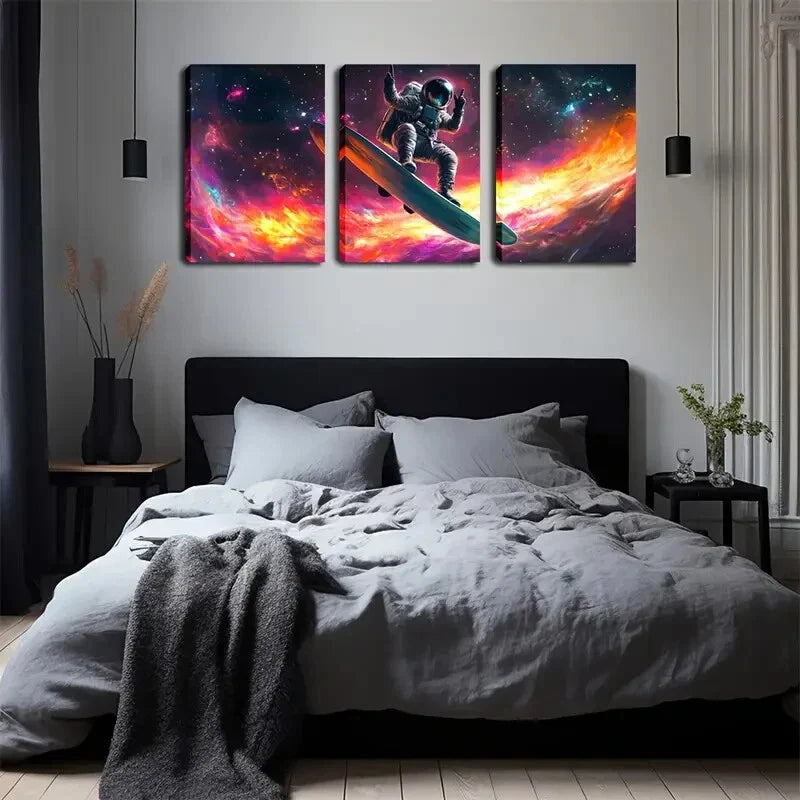 3pcs Future Human Beings Freely Explore   Wall Art Set Canvas Framed 40x60cm - High Quality Print 100% Australian Made Wall Canvas Ready to Hang