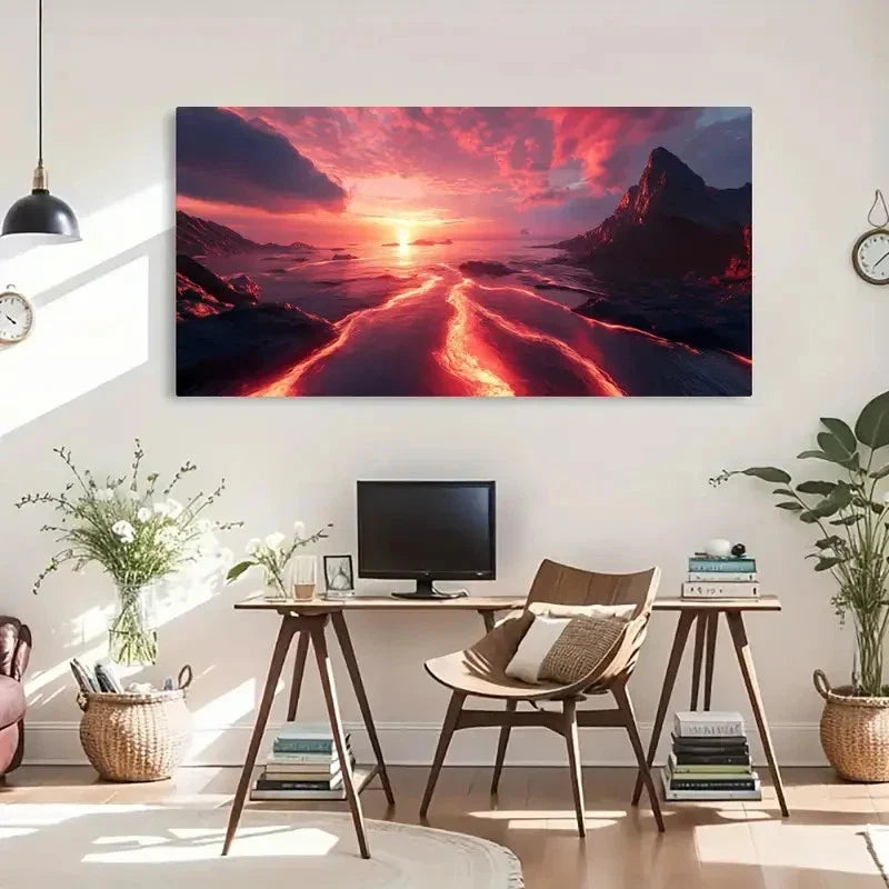Transverse Orientation Décor Wall Art Canvas Office Home Room Framed 120x60cm