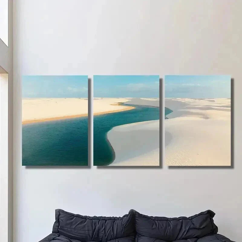 3pcs Brazil Atlantic Coast Landscape Wall Art Set Canvas Framed 40x60cm - High Quality Print 100% Australian Made Wall Canvas Ready to Hang