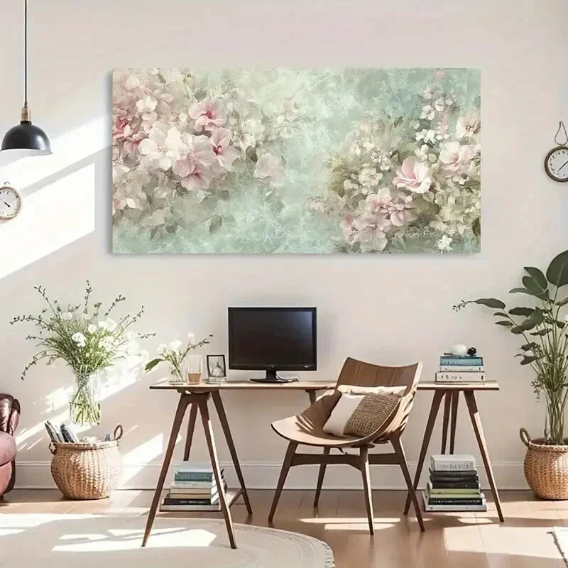 Soft Hues Roses Vintage Wall Art Canvas Office Home Room Framed 120x60cm