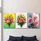 3pcs Elegant Rose & Lily Flower Metal Print Ready to Hang Art