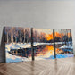 3pcs Winter Forest Waterproof Colorful Bright Wall Art Set Canvas Framed 40x60cm - High Quality Print 100% Australian Made Wall Canvas Ready to Hang
