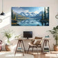 Snowy Mountain Lake Nature Wall Art Canvas Office Home Room Framed 120x60cm