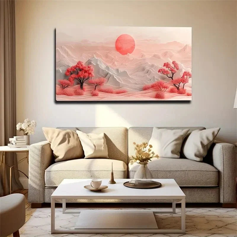 Uniquely Shaped Tree Suitable Wall Art Canvas Office Home Room Framed 120x60cm