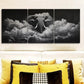 3pcs Elephant in Cloud Design, Metal Print Ready to Hang Art
