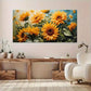 Vibrant Sunflower Flowers Wall Art wall canvas office home room framed 120x60cm