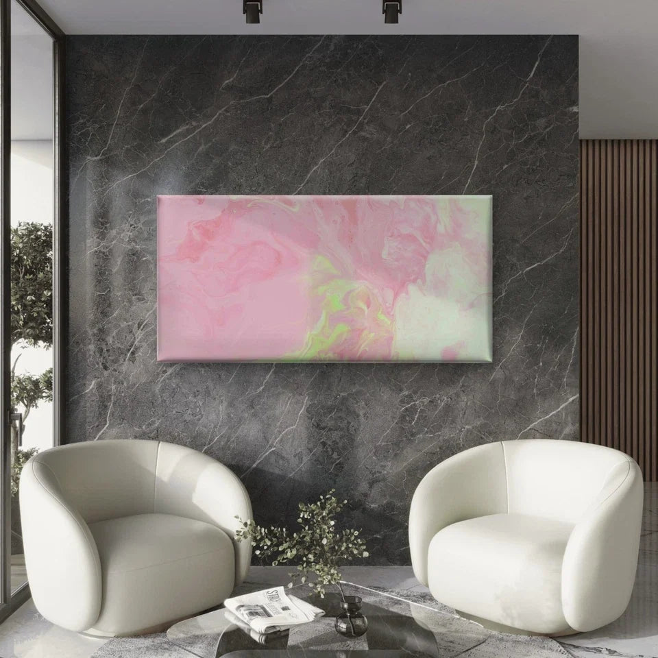 Grunge Paint Art Bright Ink Wall Art Canvas Office Home Room Framed 80x45cm