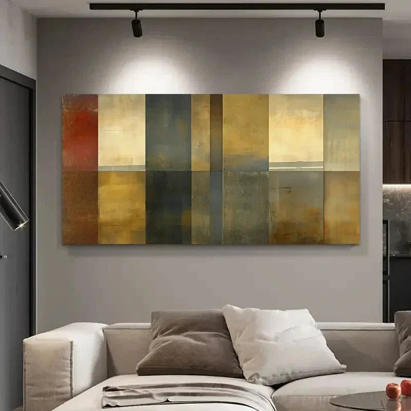 Vertical Stripes Golden Reflect Wall Art Canvas Office Home Room Framed 120x60cm