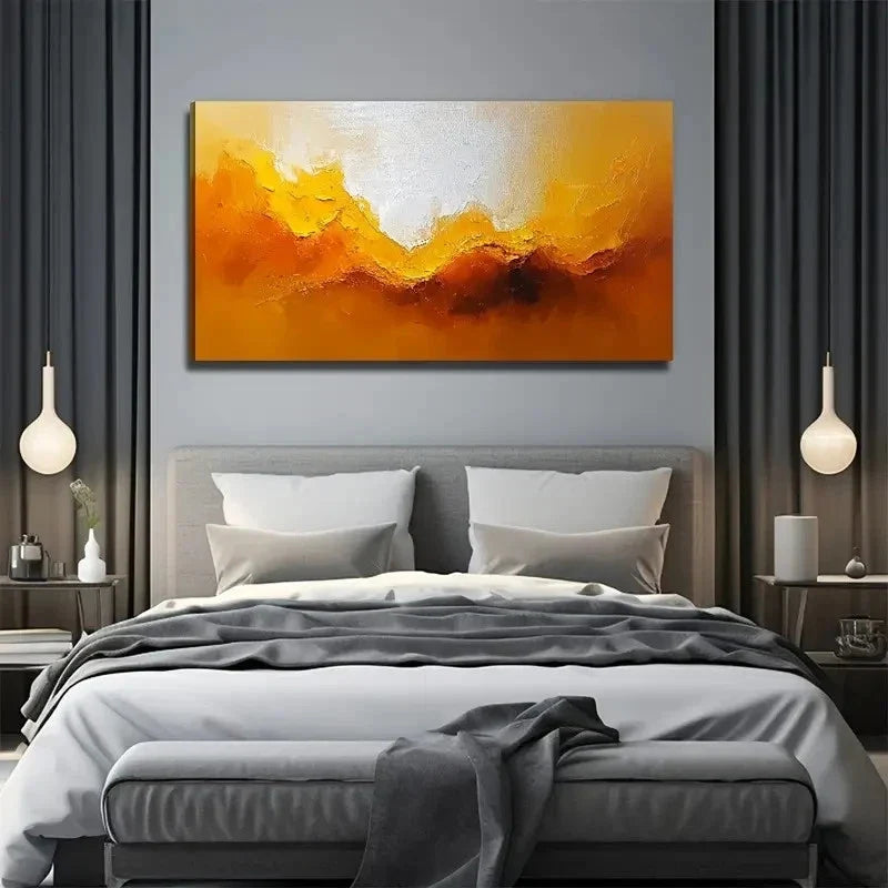 Modern Ink Landscape Painting Wall Art Canvas Office Home Room Framed 80x45cm