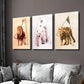 3pcs Abstract Geometric Lion Bear Animal Wall Art Set Canvas Framed 40x60cm - High Quality Print 100% Australian Made Wall Canvas Ready to Hang