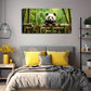 Realistic Panda Snow Bamboo Wall Art Canvas Office Home Room Framed 120x60cm