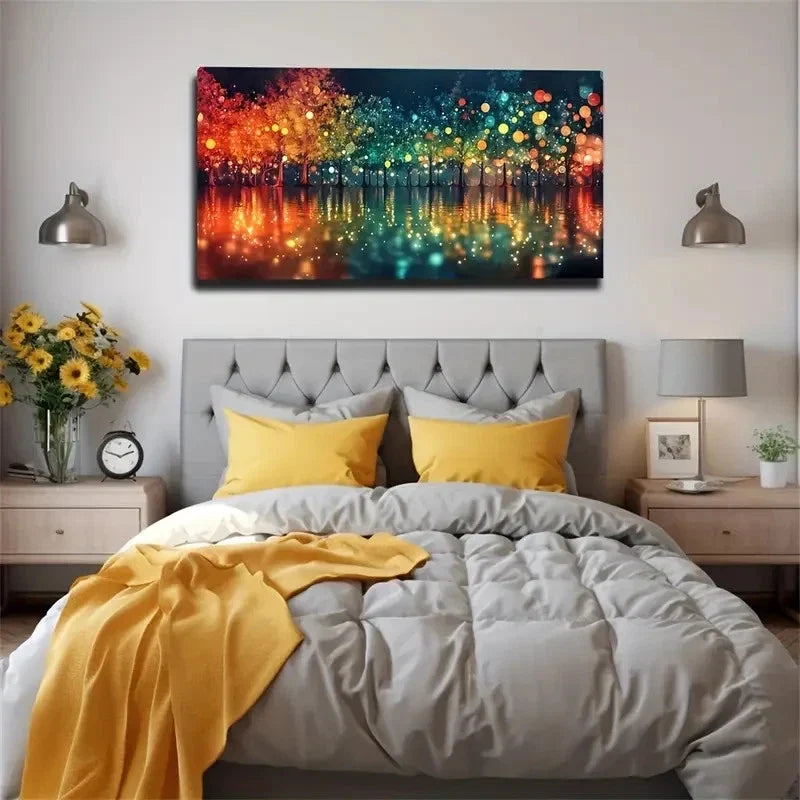 Vibrant Colors Landscape Wall Art Canvas Office Home Room Framed 80x45cm