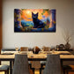 Magical Black Cat Sunset Wall Art Canvas Office Home Room Framed 120x60cm