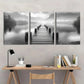 3pcs Black and White Lake Flying Birds Metal Print Ready to Hang Art