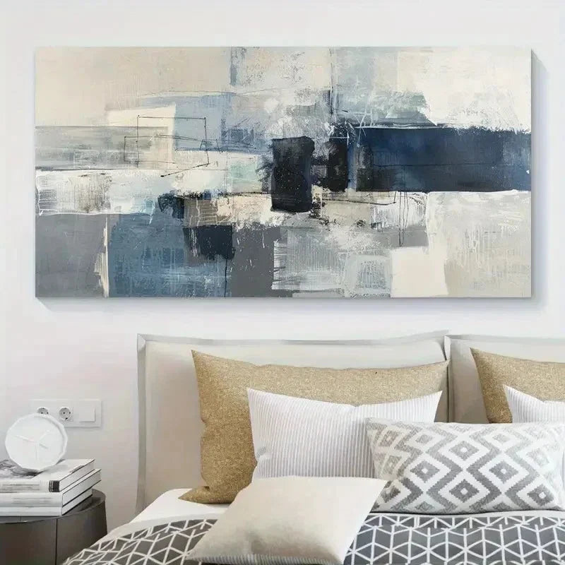 Modern Abstract Geometric Wall Art Canvas Office Home Room Framed 120x60cm