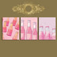 3pcs Vibrant Summer Beverage Bottle Metal Print Ready to Hang Art