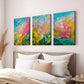3pcs Abstract Art Blue Pink Yellow Nature Wall Art Set Canvas Framed 40x60cm - High Quality Print 100% Australian Made Wall Canvas Ready to Hang
