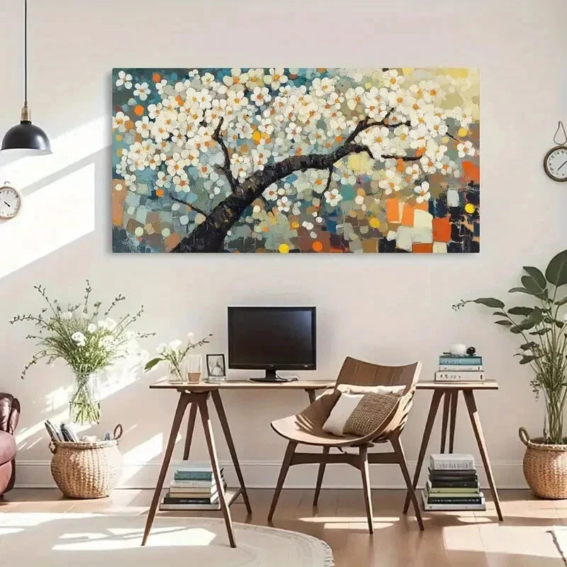 Modern Abstract Tree Nature Wall Art Canvas Office Home Room Framed 80x45cm