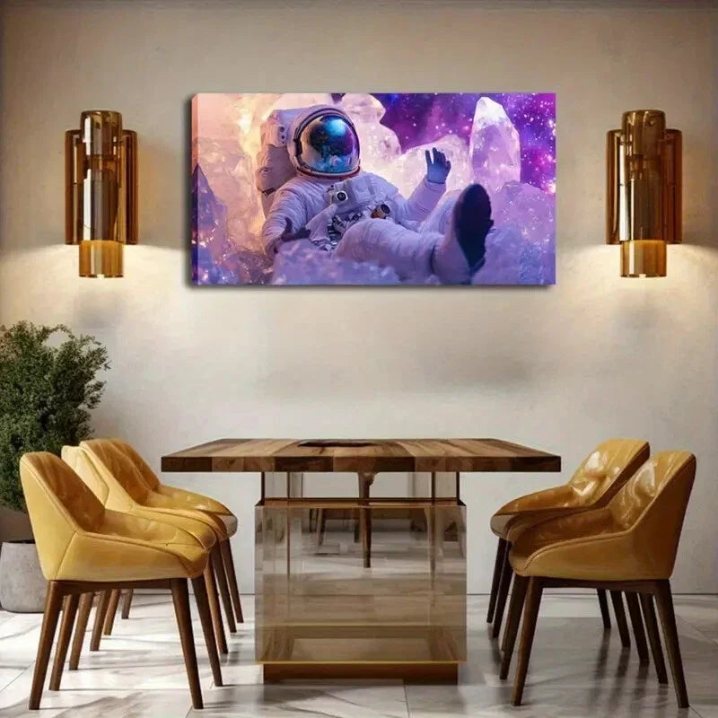 Glowing Planets and Stars Space Wall Art Canvas Office Home Room Framed 120x60cm