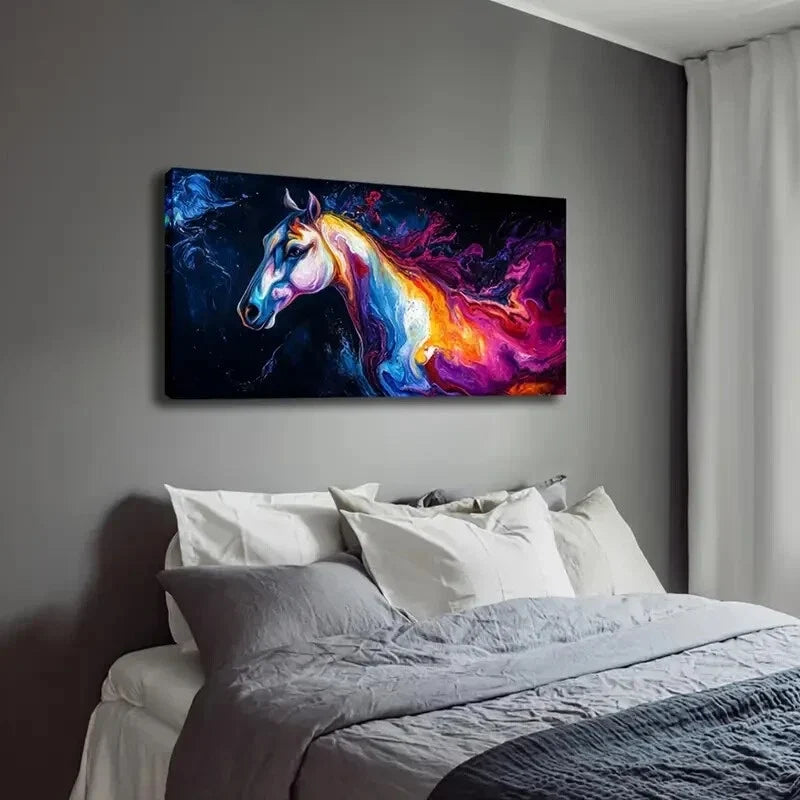 Vibrant Multicolor Abstract Wall Art Canvas Office Home Room Framed 120x60cm