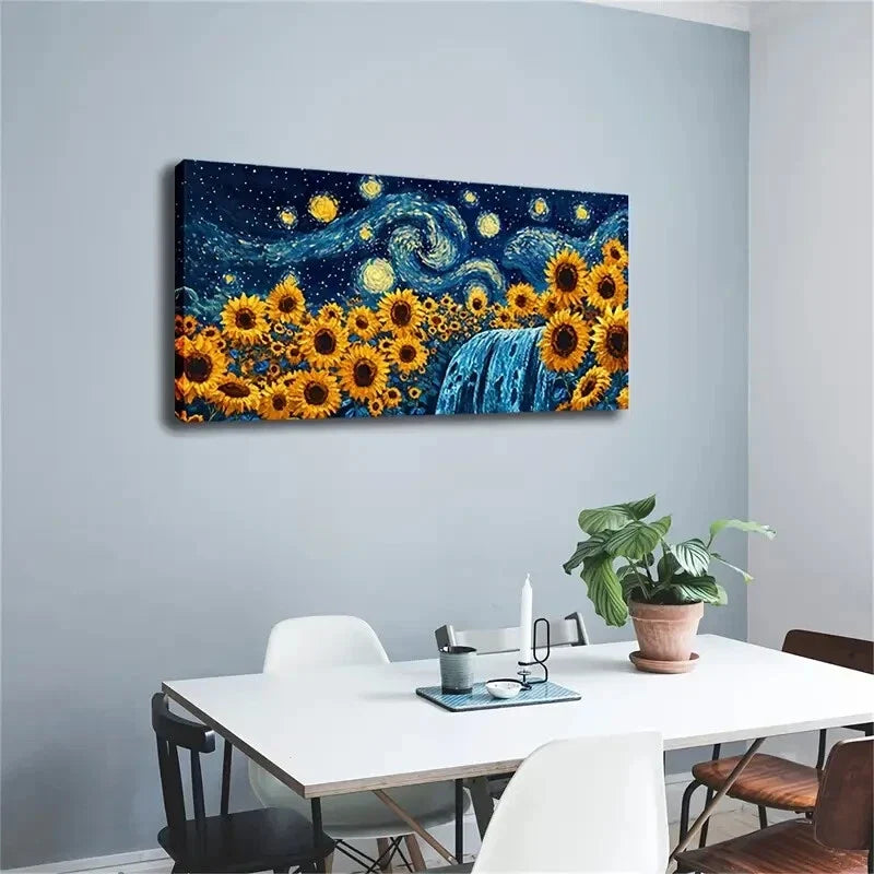 Vibrant Sunflowers Blooming Wall Art Canvas Office Home Room Framed 120x60cm