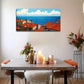 Roofed Seaside Town Blue Sky Wall Art Canvas Office Home Room Framed 120x60cm